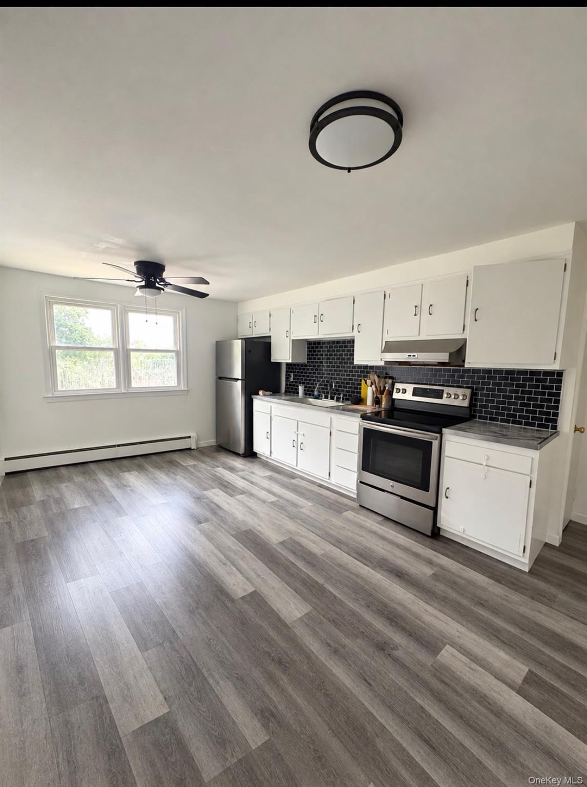 Private home on a quiet street.  The eat-in kitchen is large with stai...
