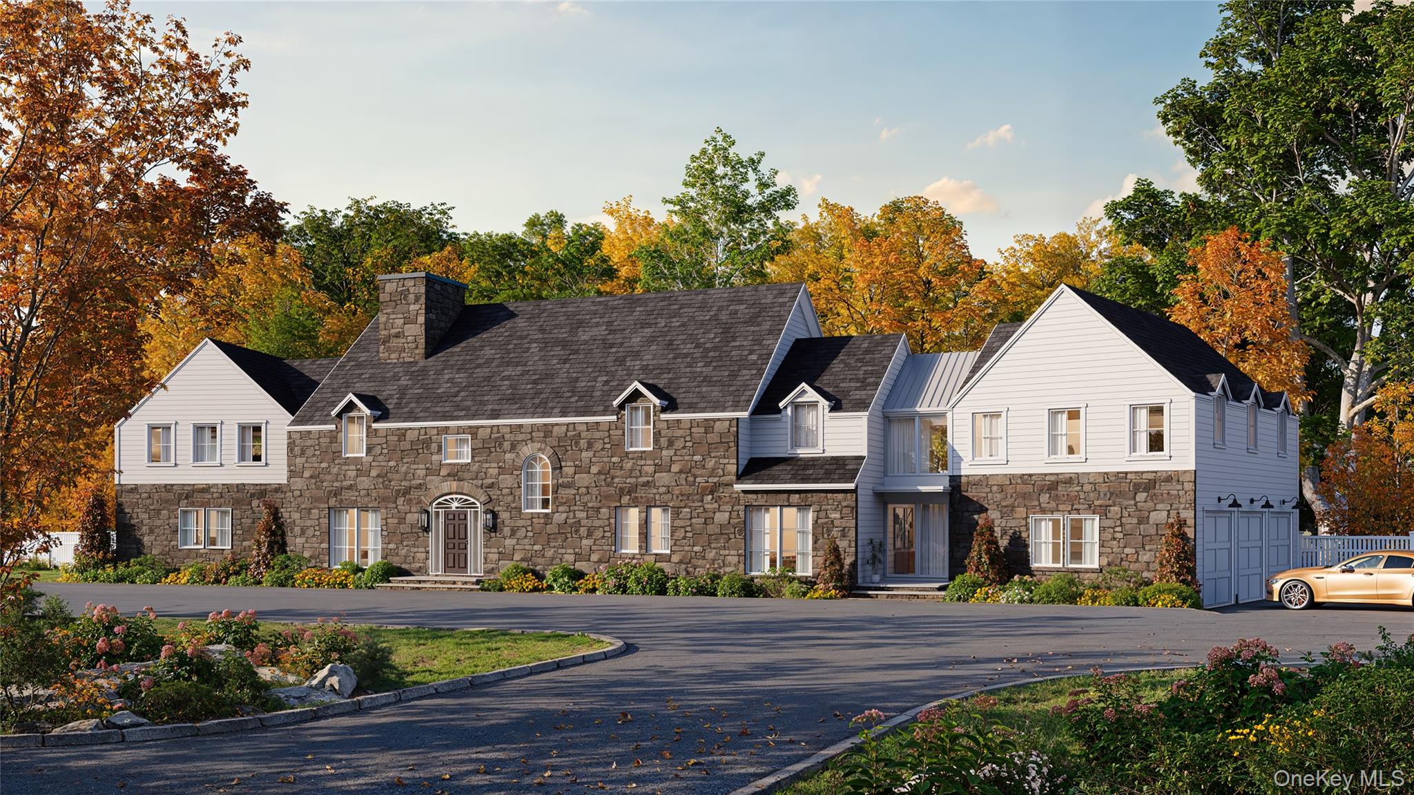 This spectacular fully reimagined residence, set on a private one acre...