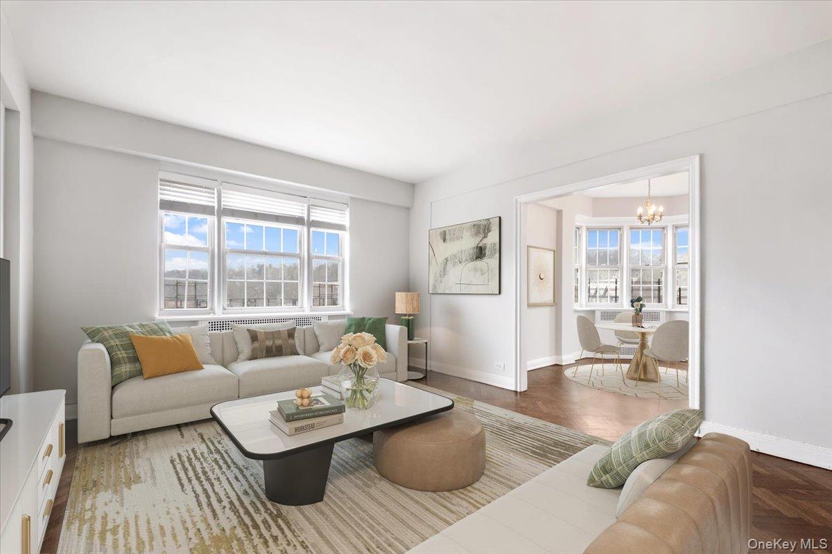 Gorgeous 1938 pre-war building in the heart of Scarsdale. Two-bedroom,...